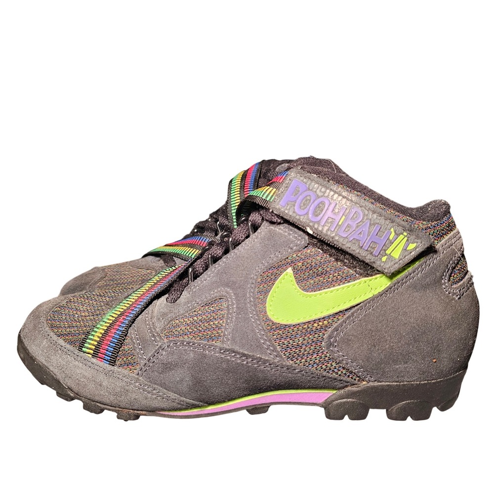 Vintage 1994 Nike Pooh-Bah Mountain Cycling MTB Shoe Mens 8 Grey Multi Rainbow
